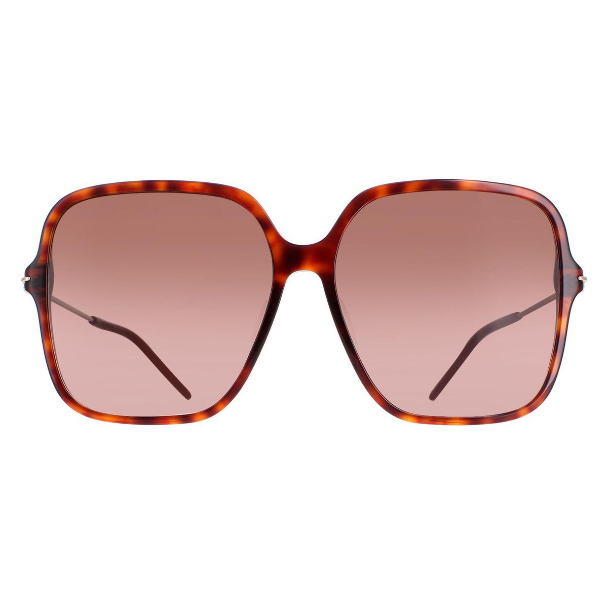 Quadratische Havana Sonnenbrille mit braunem Farbverlauf