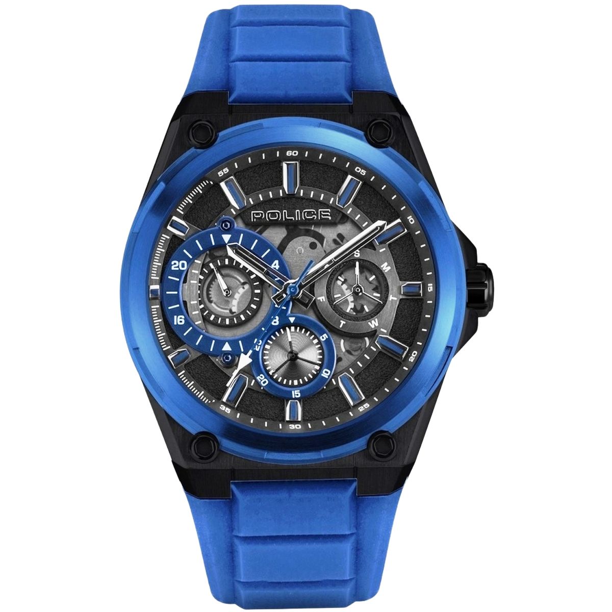 Moderne blaue und schwarze Herrenuhr