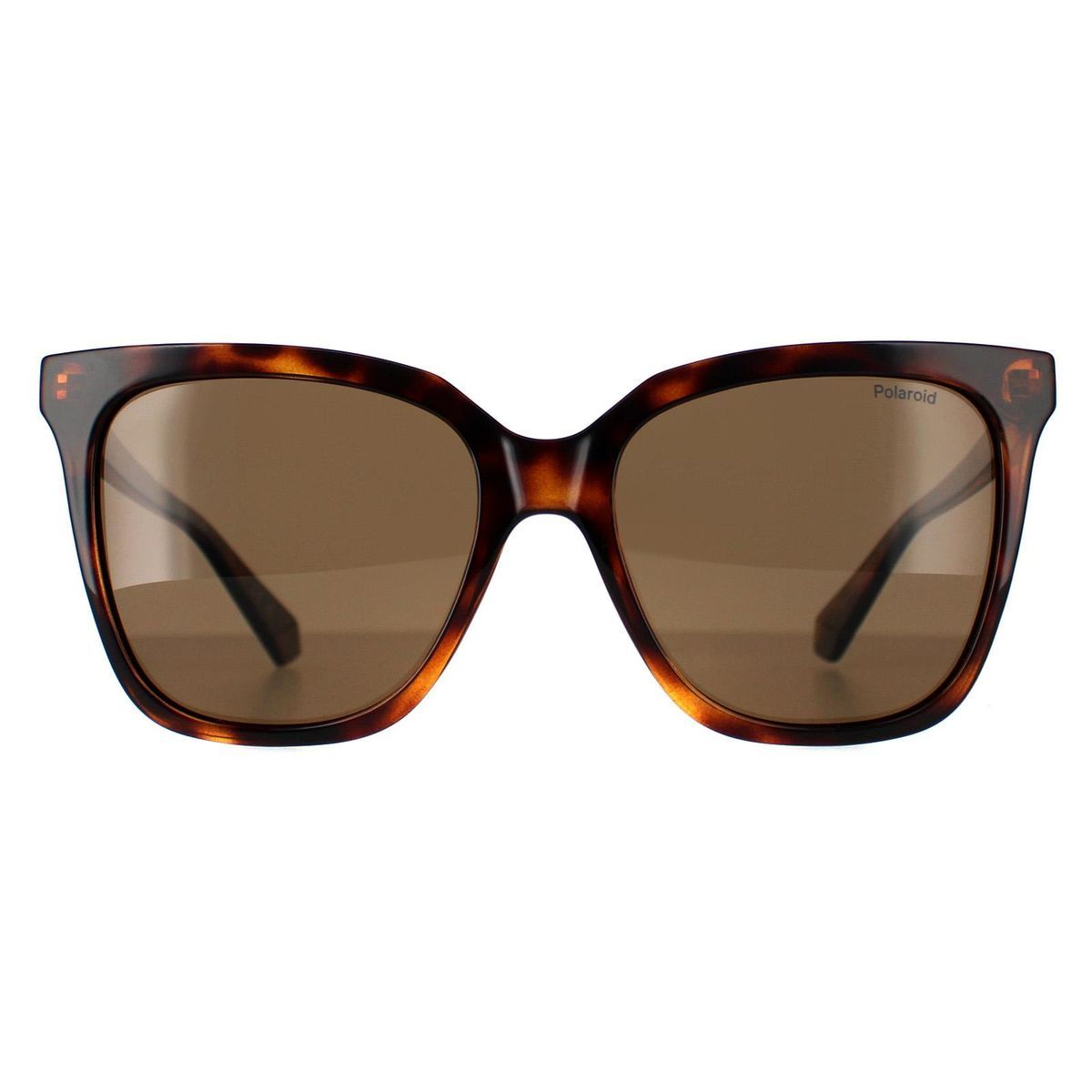 Quadratische Havana-Sonnenbrille mit braunen Gläsern