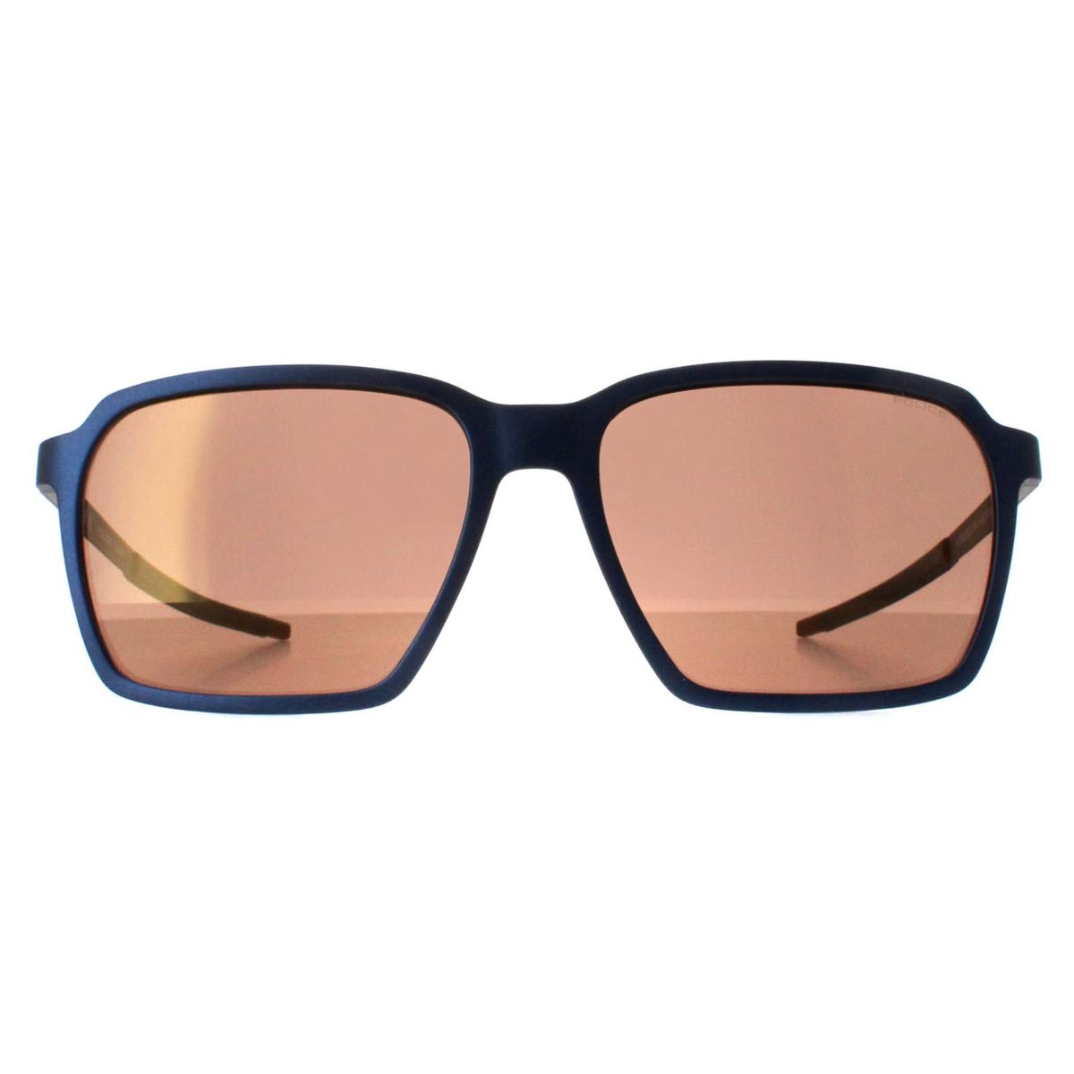 Quadratische Ruthenium-Sonnenbrille mit bronzefarbenen Gläsern