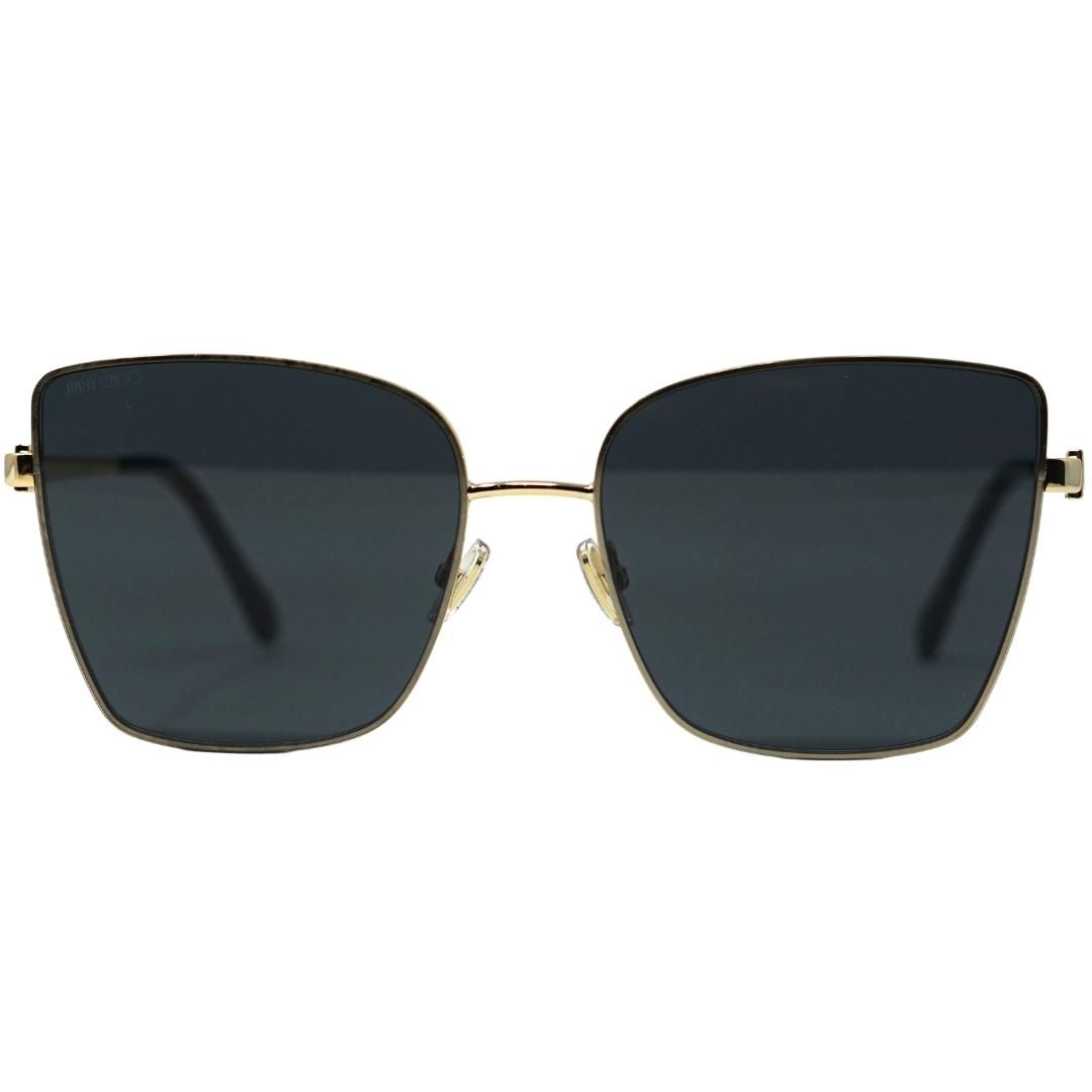 Quadratische Sonnenbrille mit goldenem Rahmen