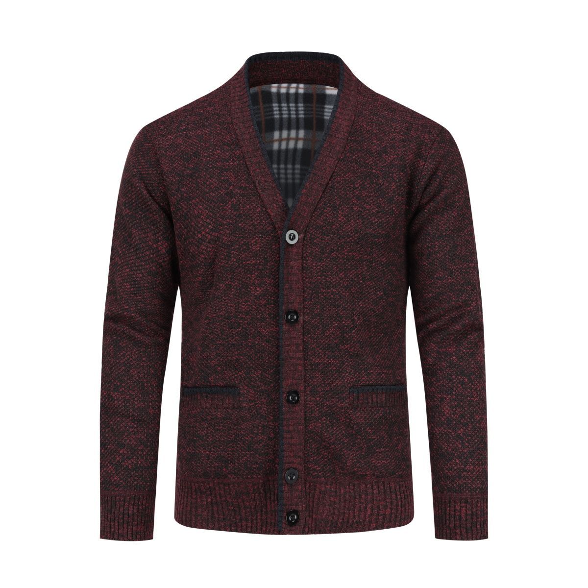 Herren Strickjacke mit Schalkragen und Knöpfen