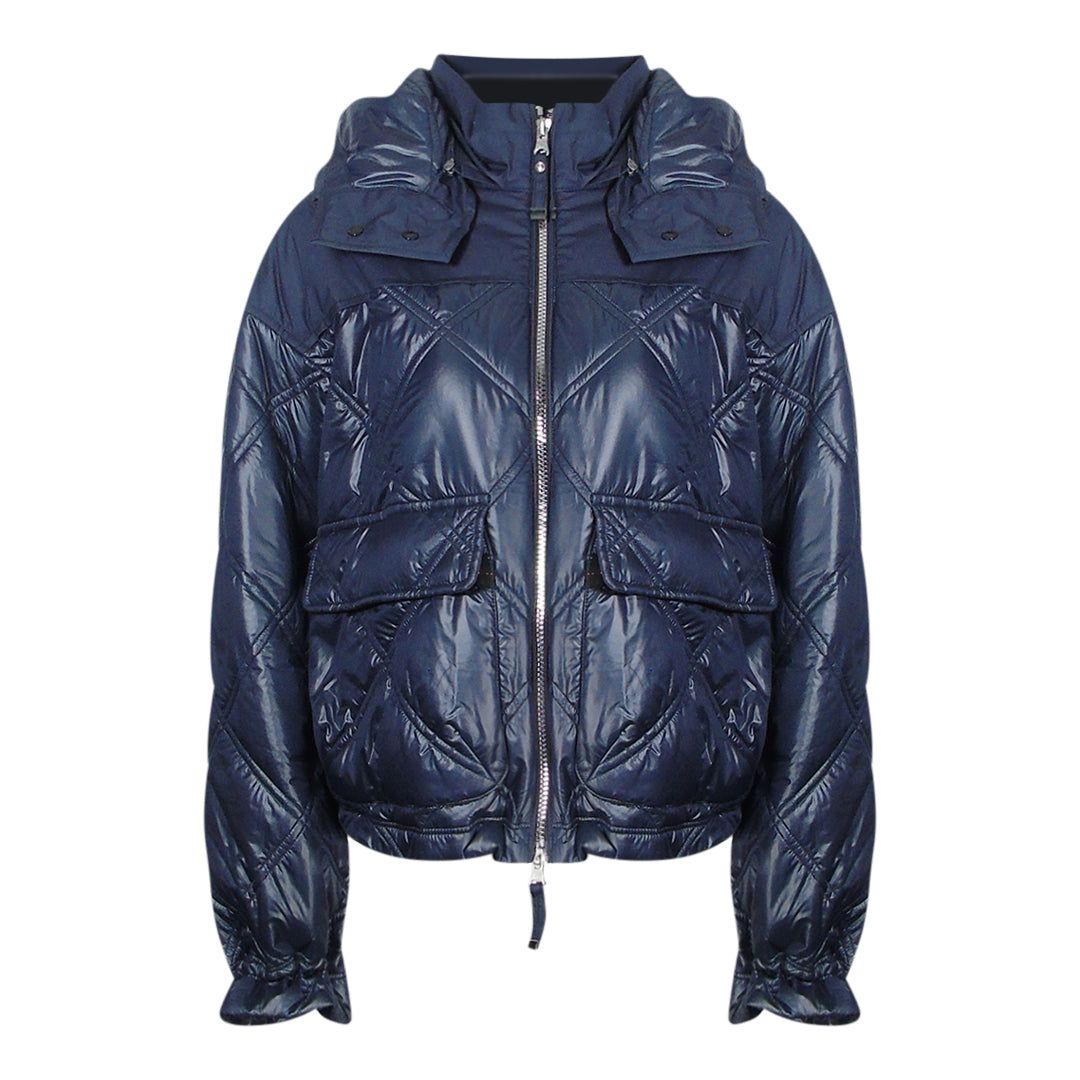 Rautensteppjacke mit Kapuze und Wattierung