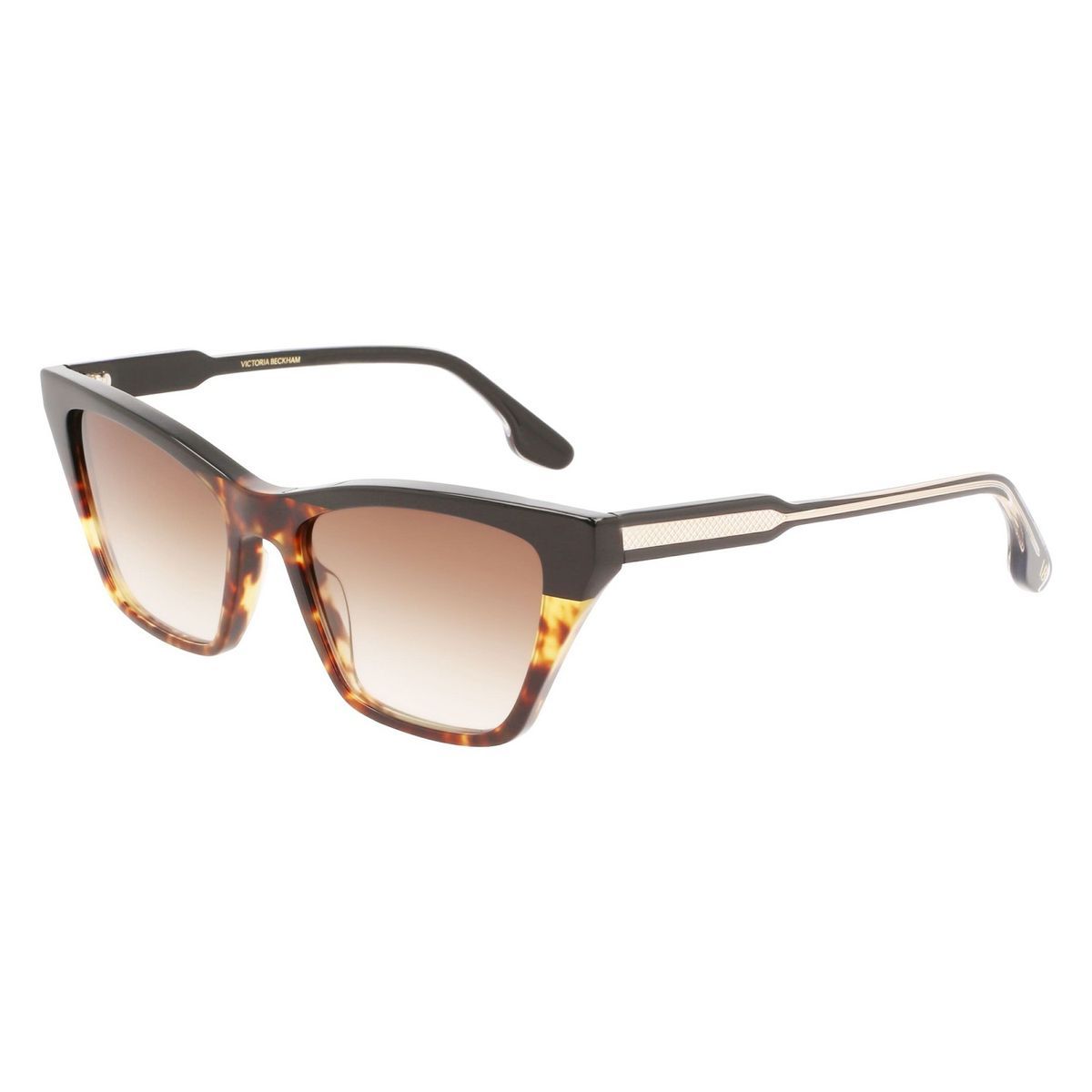 Cat-Eye Sonnenbrille in Schildpatt und Schwarz