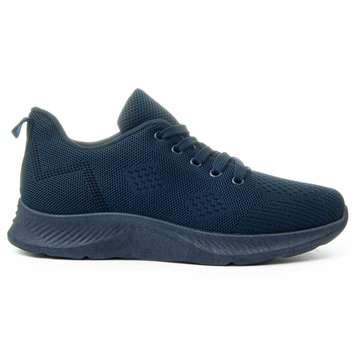 Marineblaue Laufschuhe aus Strick