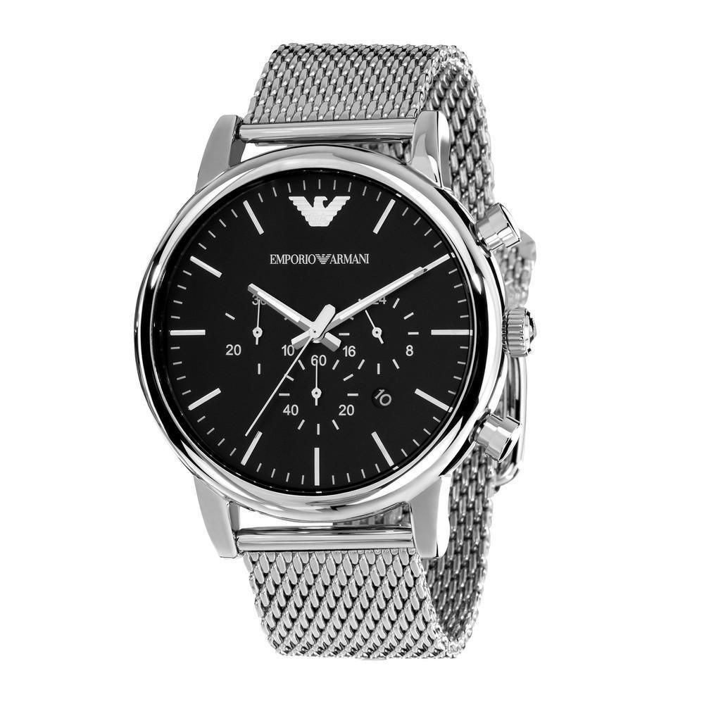 Elegante silberfarbene Chronographenuhr