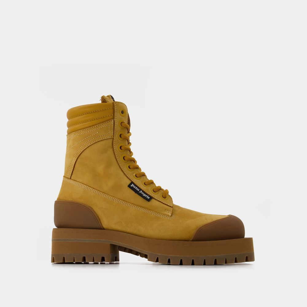 Beige Wildleder Plateau Stiefeletten