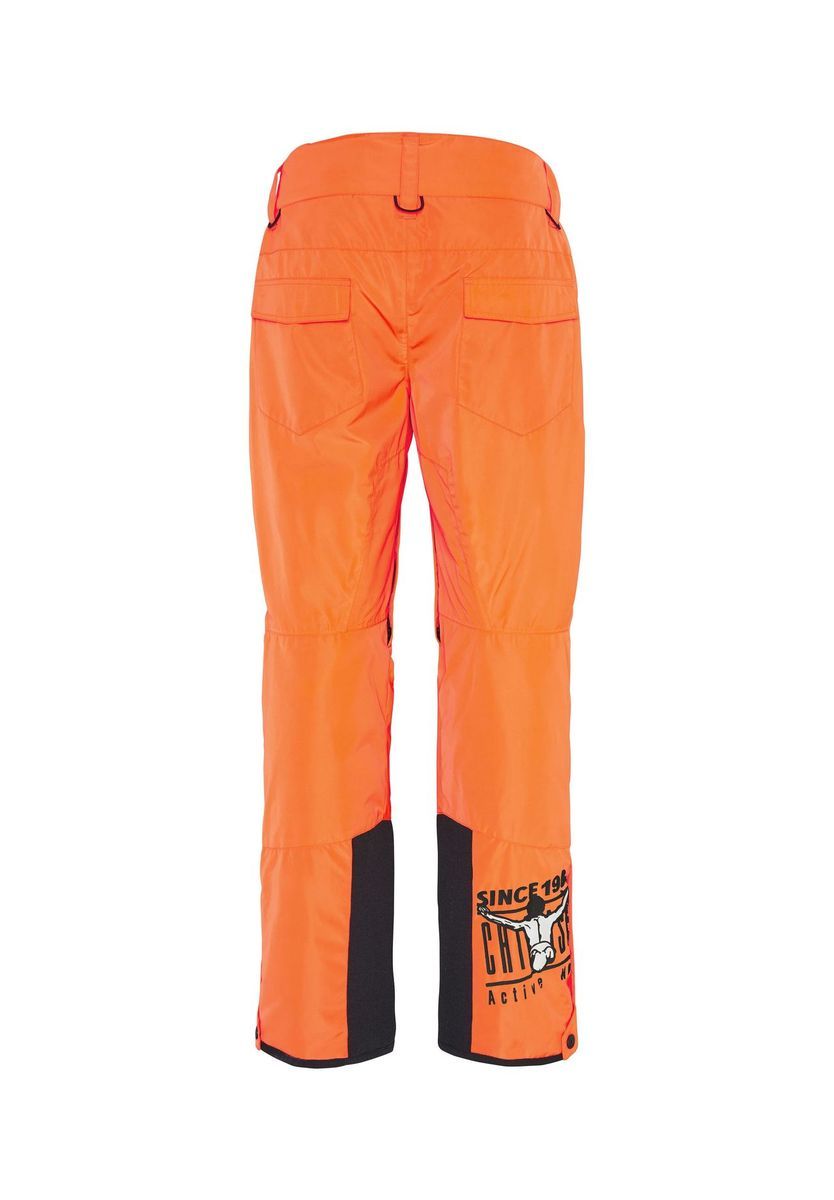 Orangefarbene isolierte Schnee-Skihose