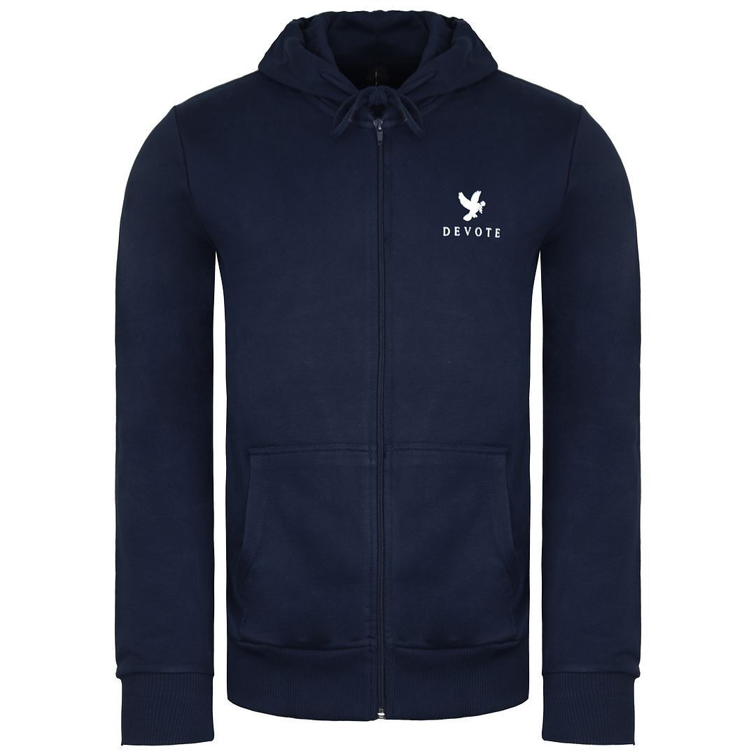 Marineblaue Herren-Kapuzenjacke mit Reißverschluss