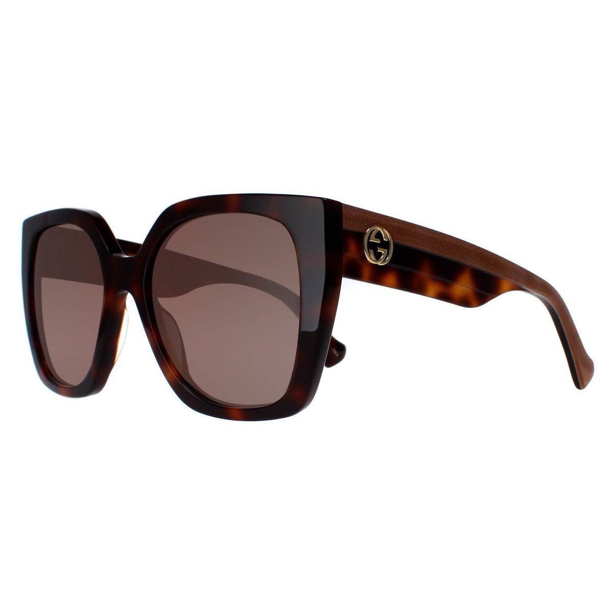 Quadratische Sonnenbrille in Havanna-Optik