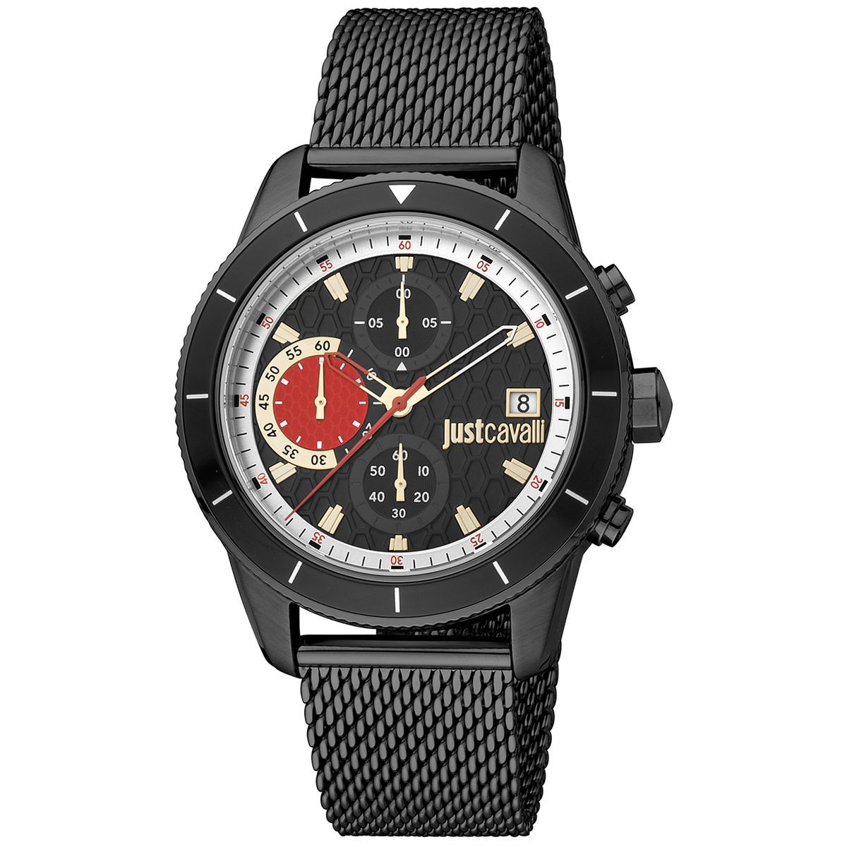 Herren Multifunktions Schwarze Edelstahl Uhr