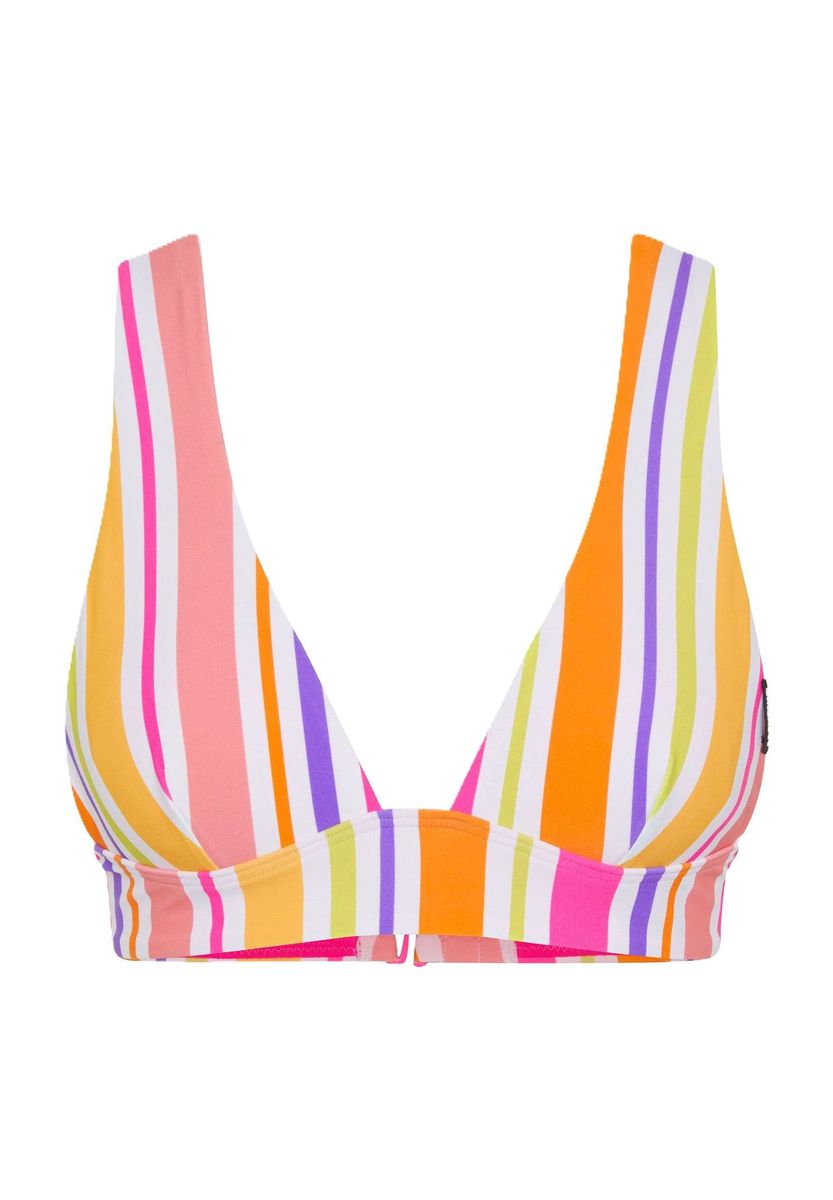 Gestreiftes Triangel-Bikini-Oberteil