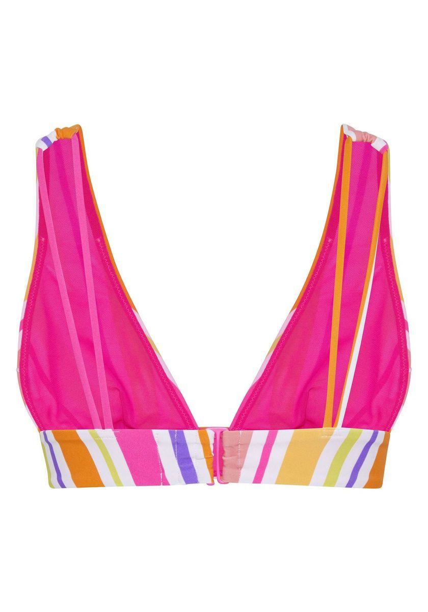 Gestreiftes Triangel-Bikini-Oberteil