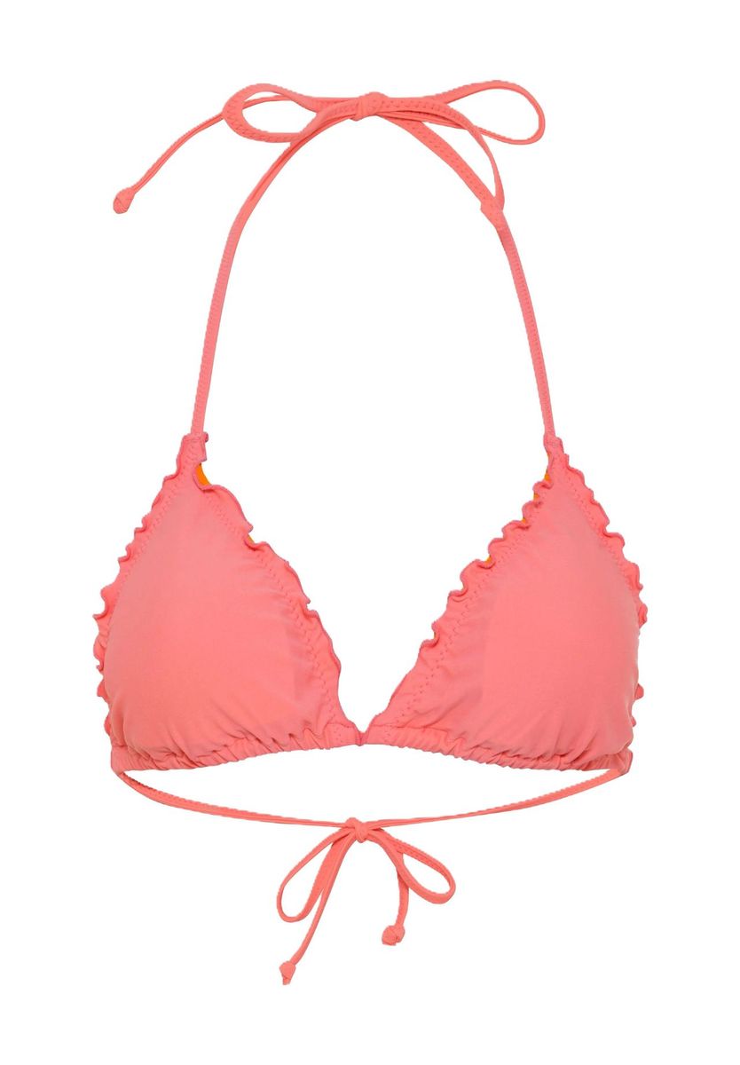 Triangel-Bikini-Top mit Rüschen und Bindebändern