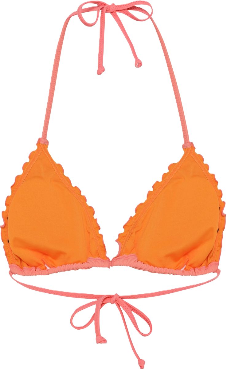 Triangel-Bikini-Top mit Rüschenkanten