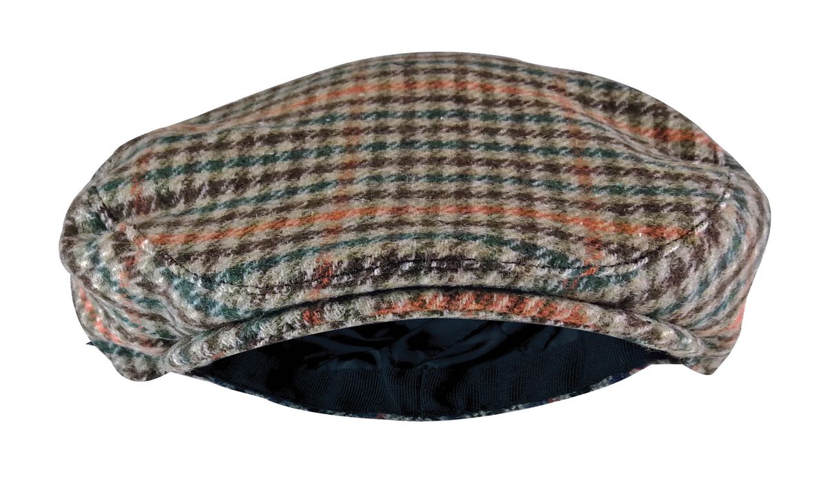 Klassische Tweed-Schiebermütze mit Karomuster