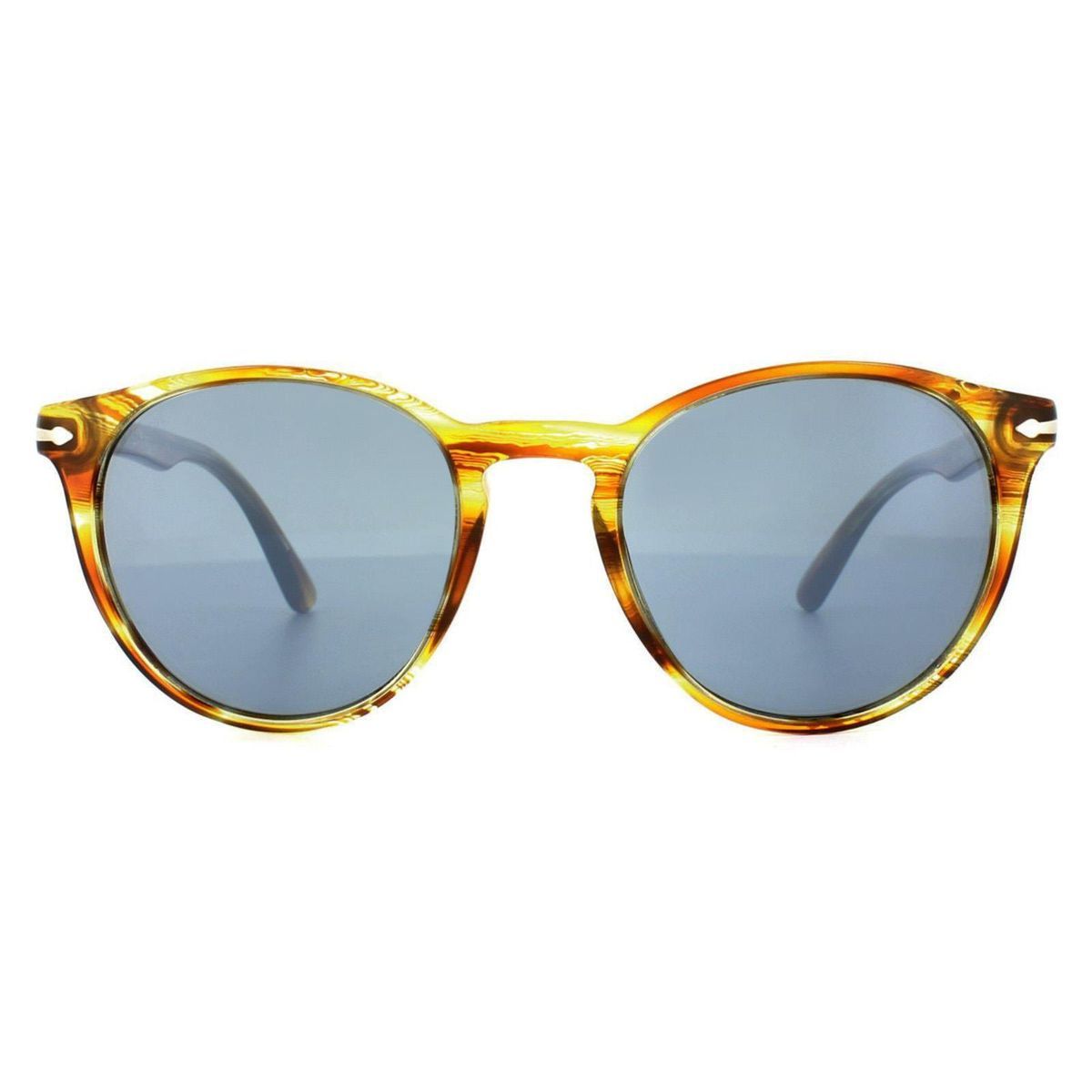 Runde gestreifte Sonnenbrille mit getönten Gläsern