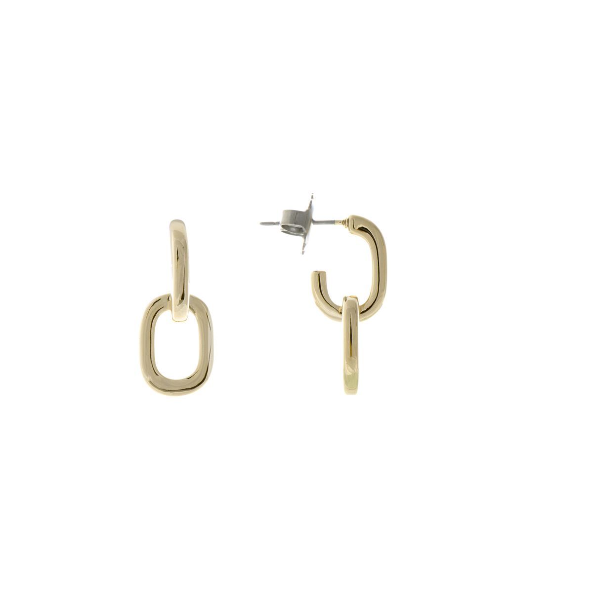 Minimalistische goldene Kettenglied-Ohrringe
