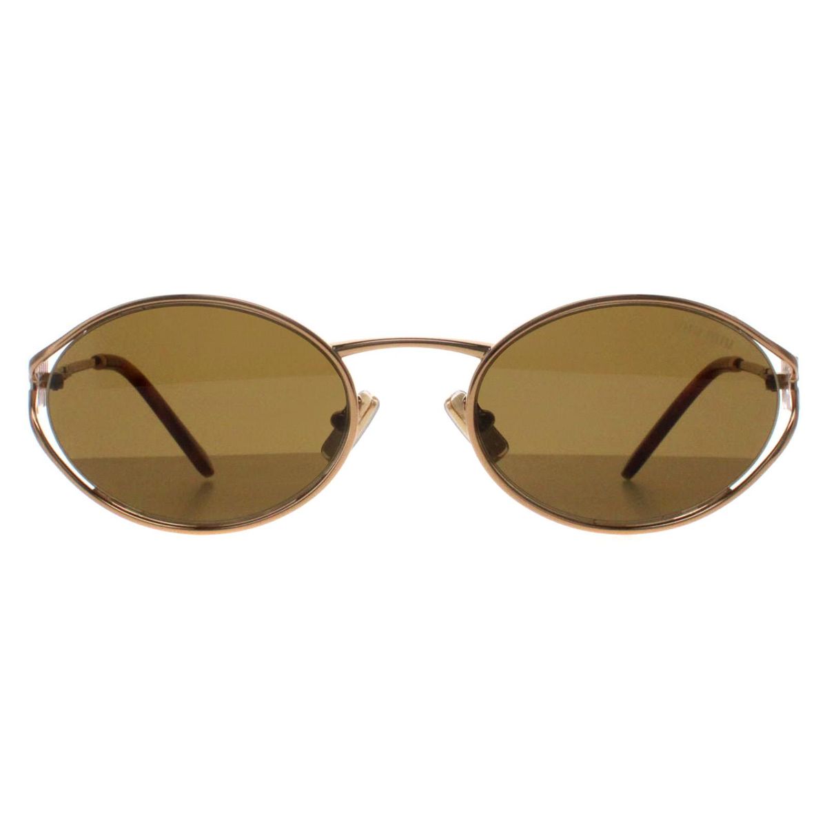 Ovale Sonnenbrille Goldgestell Braune Gläser