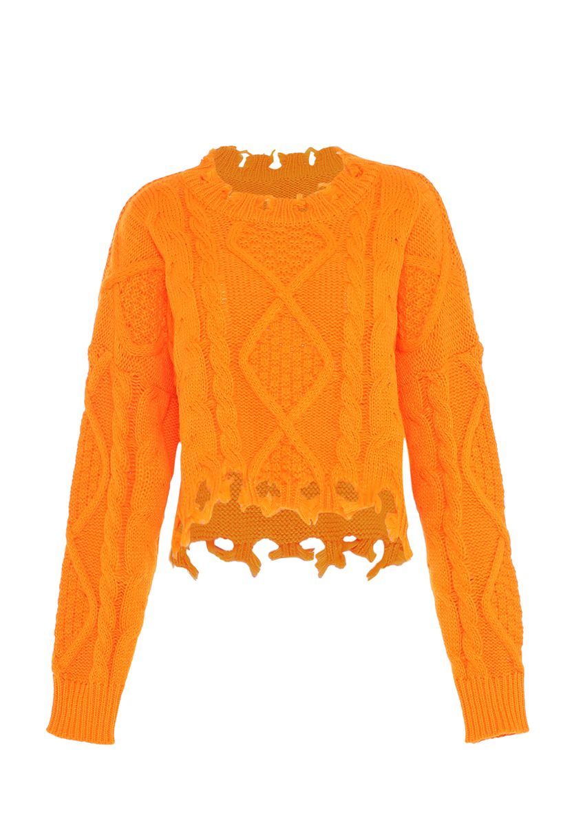 Mymo Strickpullover Damen orange
