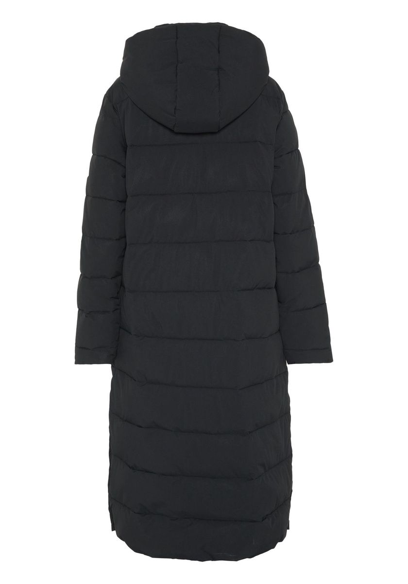 Langer Steppmantel mit Kapuze