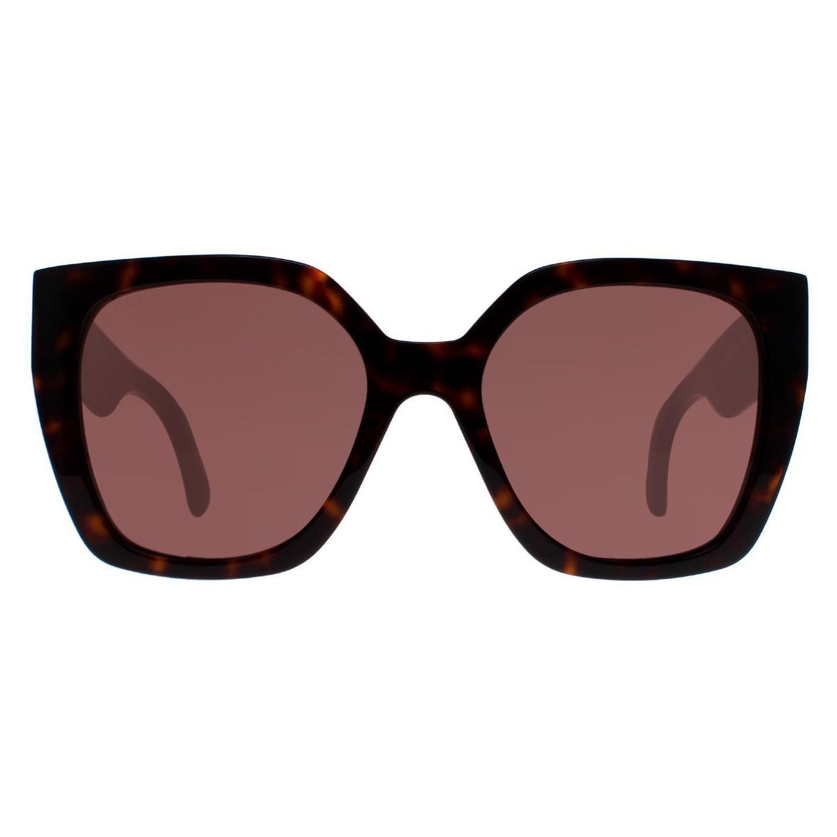 Auffällige, quadratische Havana Sonnenbrille