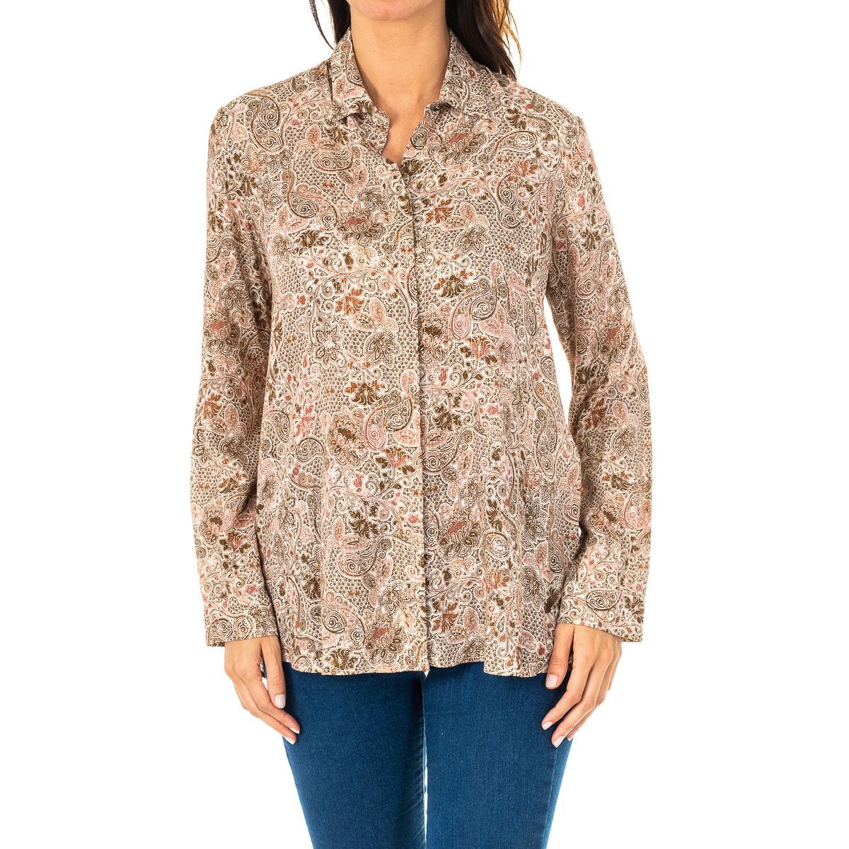 Langarmhemd mit Paisley-Muster