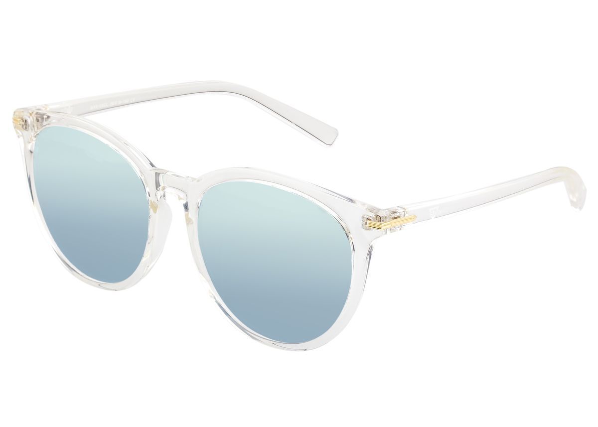 Polarisierte Sonnenbrille mit transparentem runden Rahmen