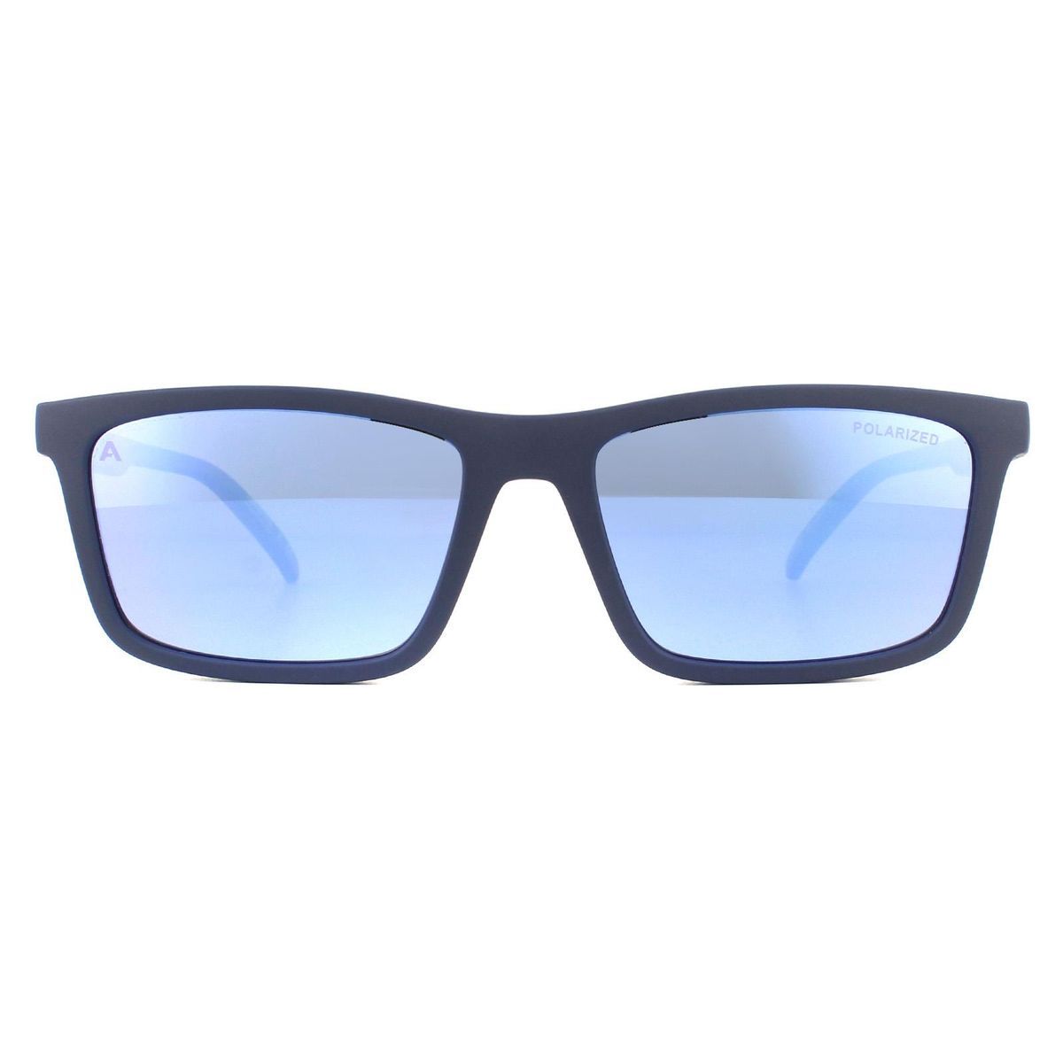 Matte Blaue Rechteckige Sonnenbrille