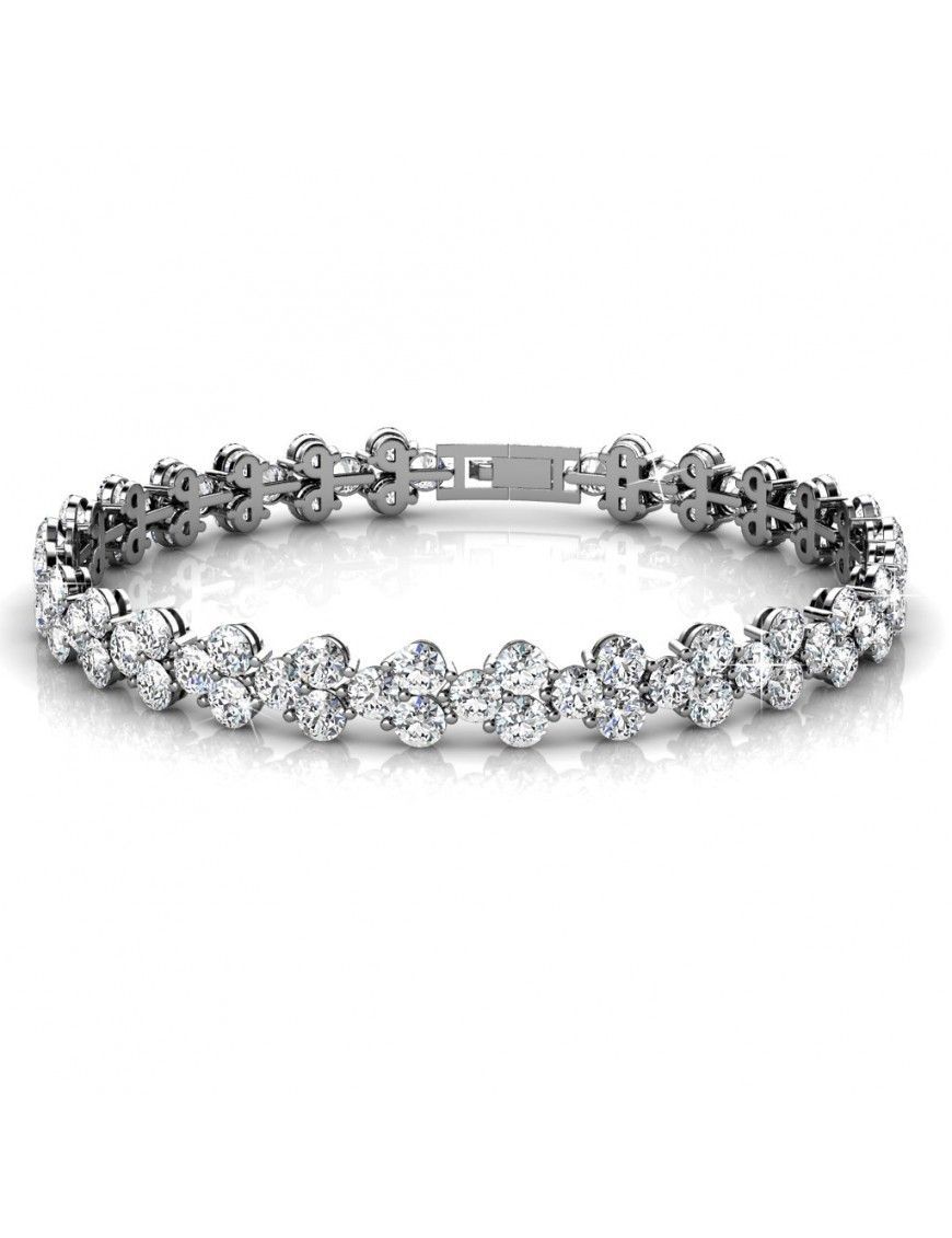 Kristall Blumen Tennisarmband