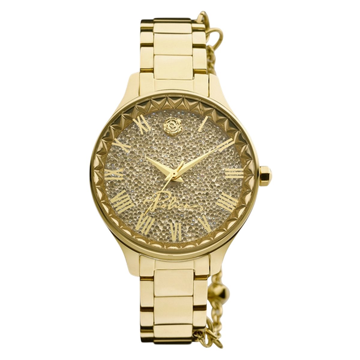 Goldene Edelstahl Damenarmbanduhr