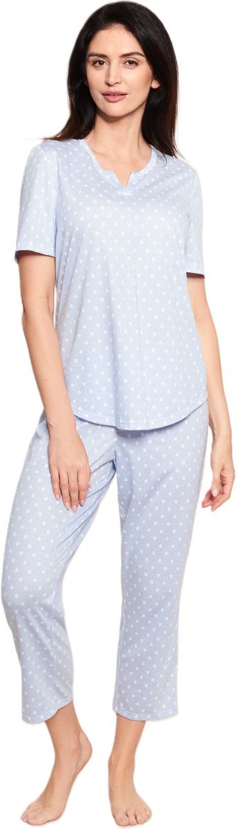 RÖSCH Capri-Pyjama Smart Casual, 3/4-lang, für Damen, blau, 36