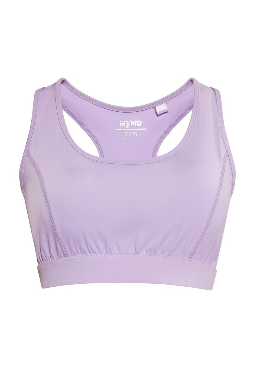 Lavendelfarbenes Racerback Sport-BH Crop Top