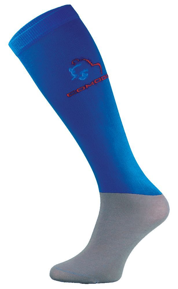 COMODO - Femme Chaussettes Equitation | Chaussettes Hautes Longues pour Eté - Bleu