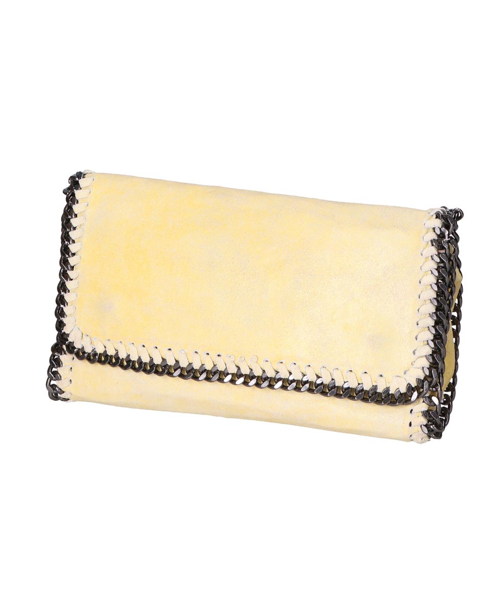 Clutch-Tasche mit Kettenbesatz aus Leder