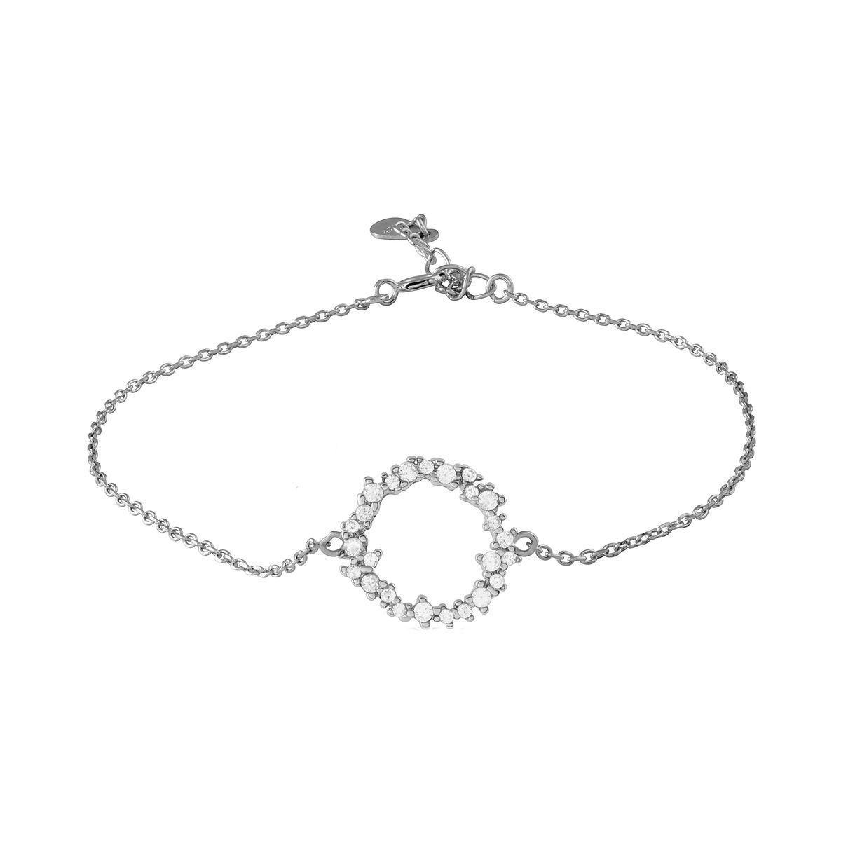 Funkelndes Kreis Sterling Silber Armband
