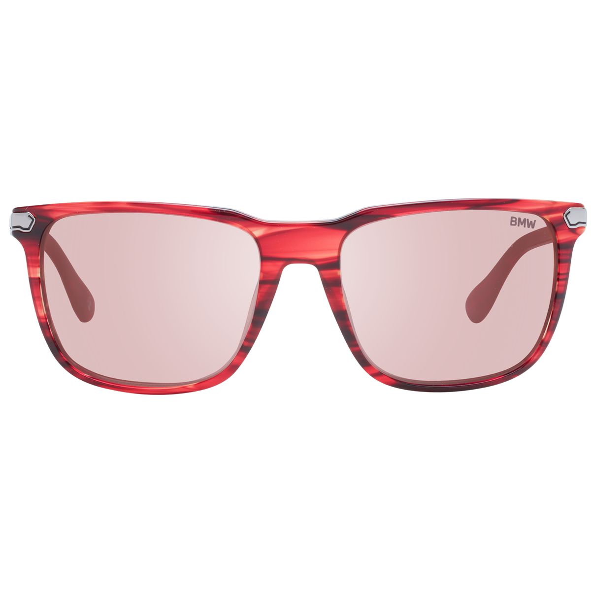 Quadratische Verspiegelte Sonnenbrille mit gestreiftem Rahmen