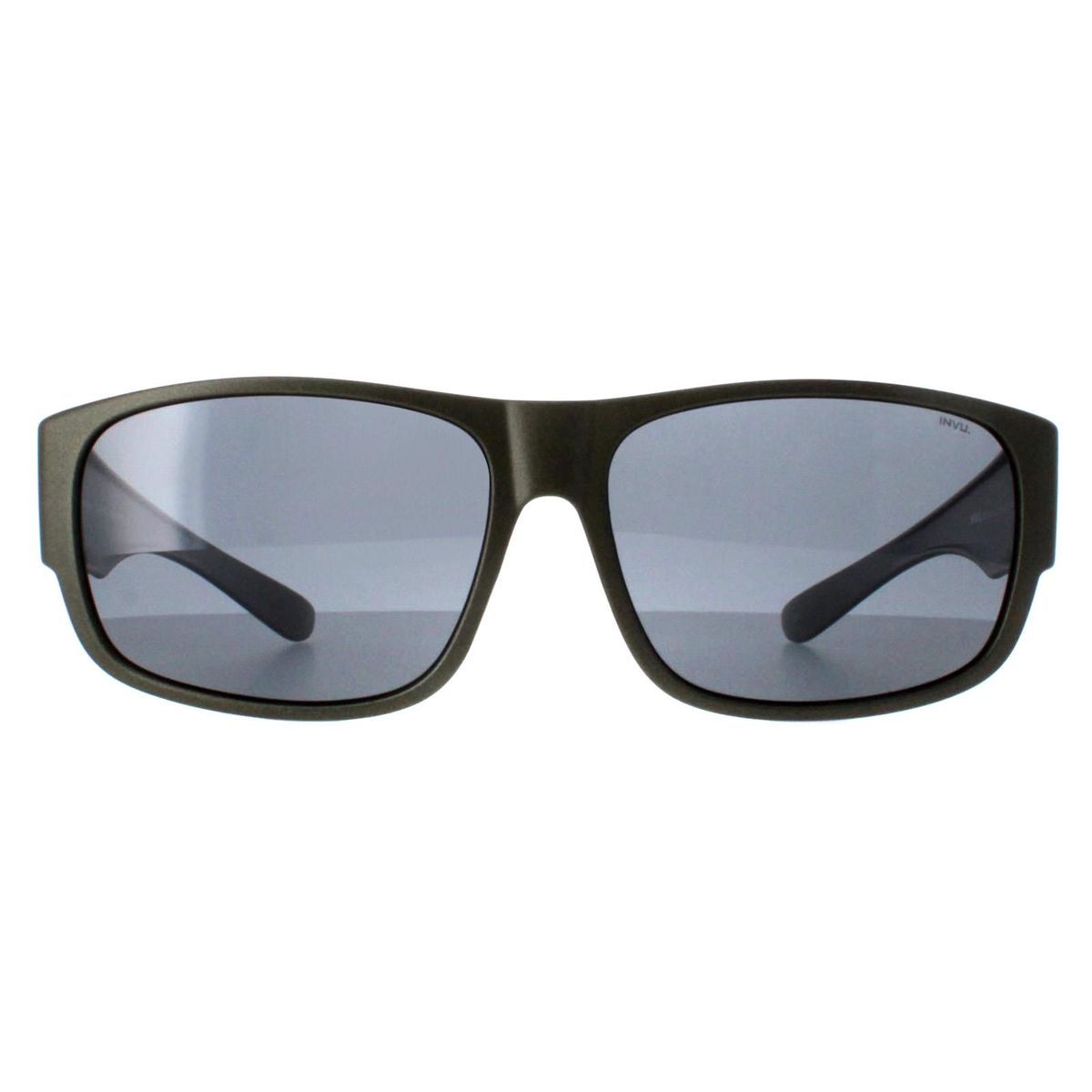 Rechteckige olivgrüne Unisex-Sonnenbrille