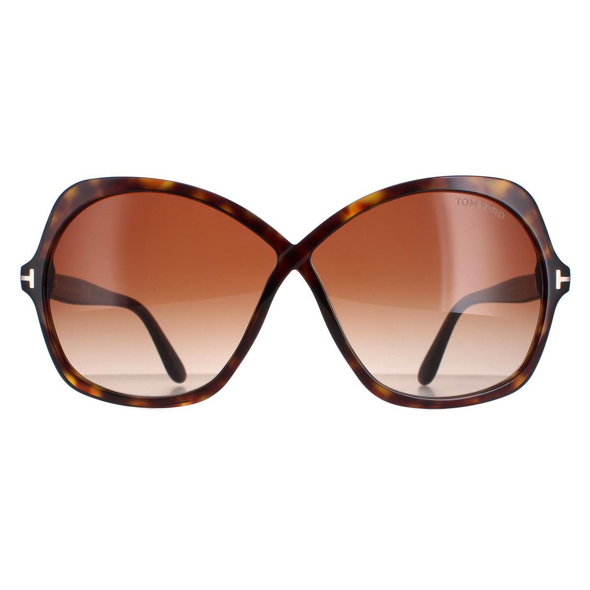 Übergroße Butterfly Sonnenbrille in Havana Braun