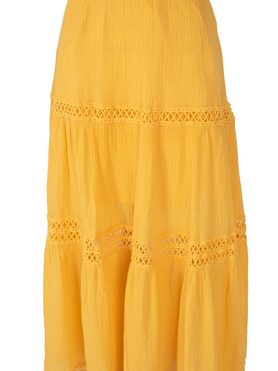 Gestuftes Midikleid mit Spitzenbesatz