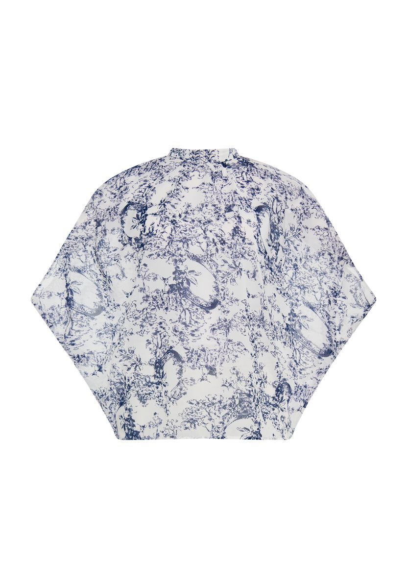 Bluse mit Kimonoärmeln und Blumenmuster