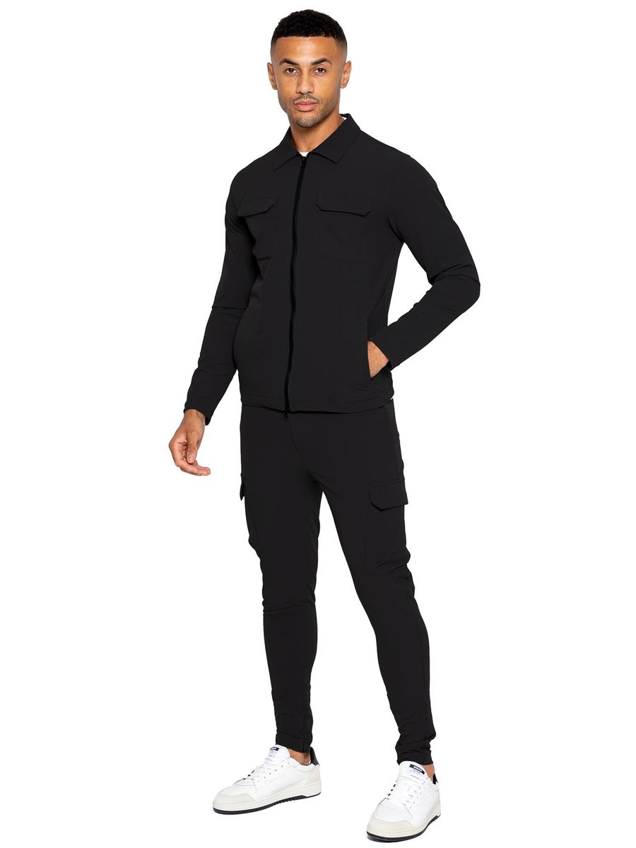 Utility Cargo-Shacket und Hosen Set