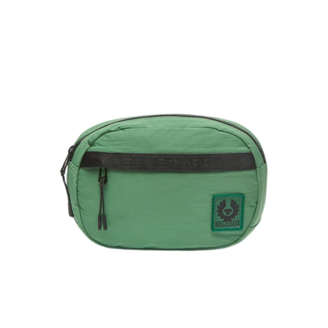 Kompakte grüne Gürteltasche mit Logo