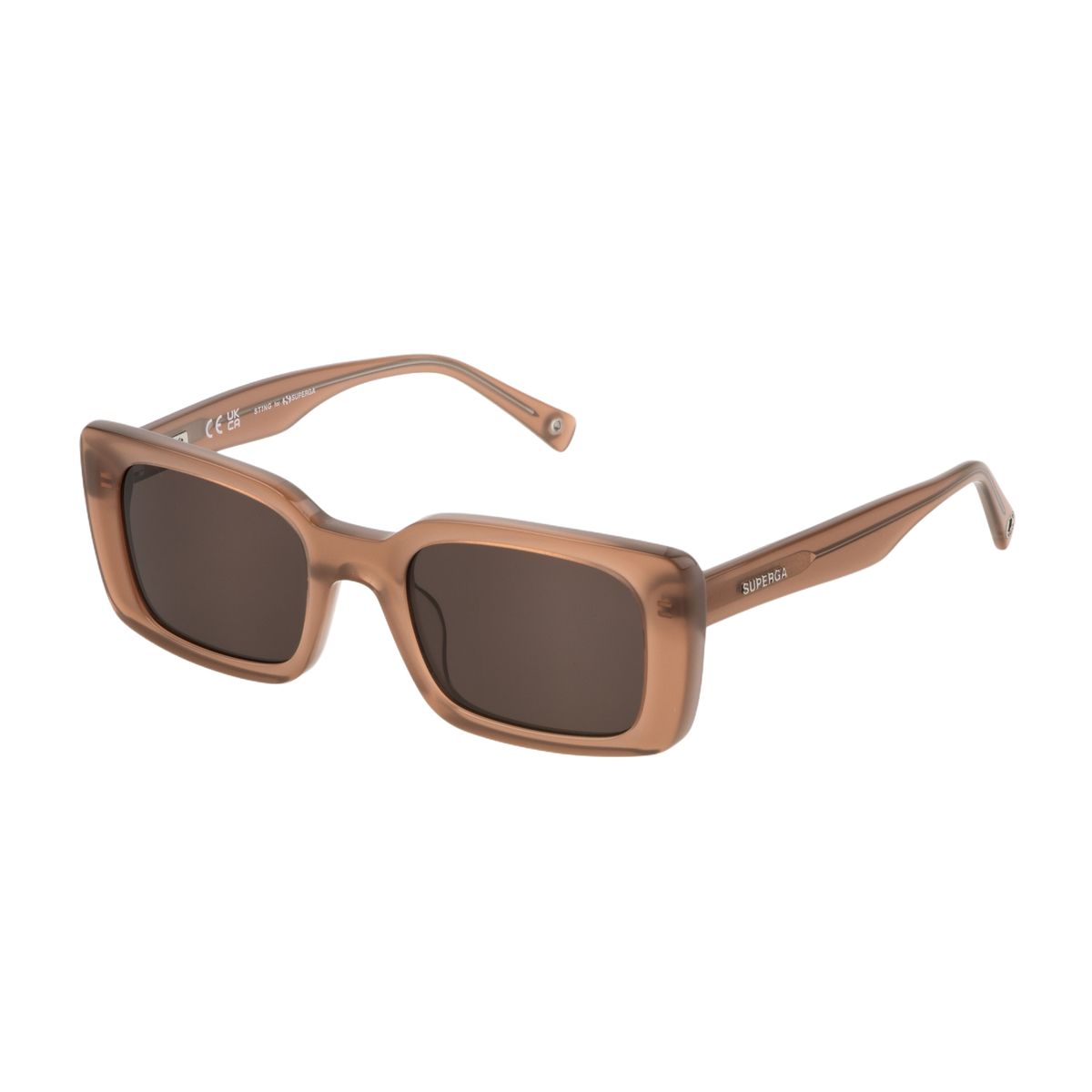 Sonnenbrille mit rechteckigem Rahmen aus blauem Acetat