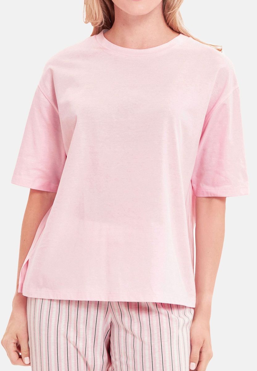 Baumwoll Schlafshirt mit lockerer Passform