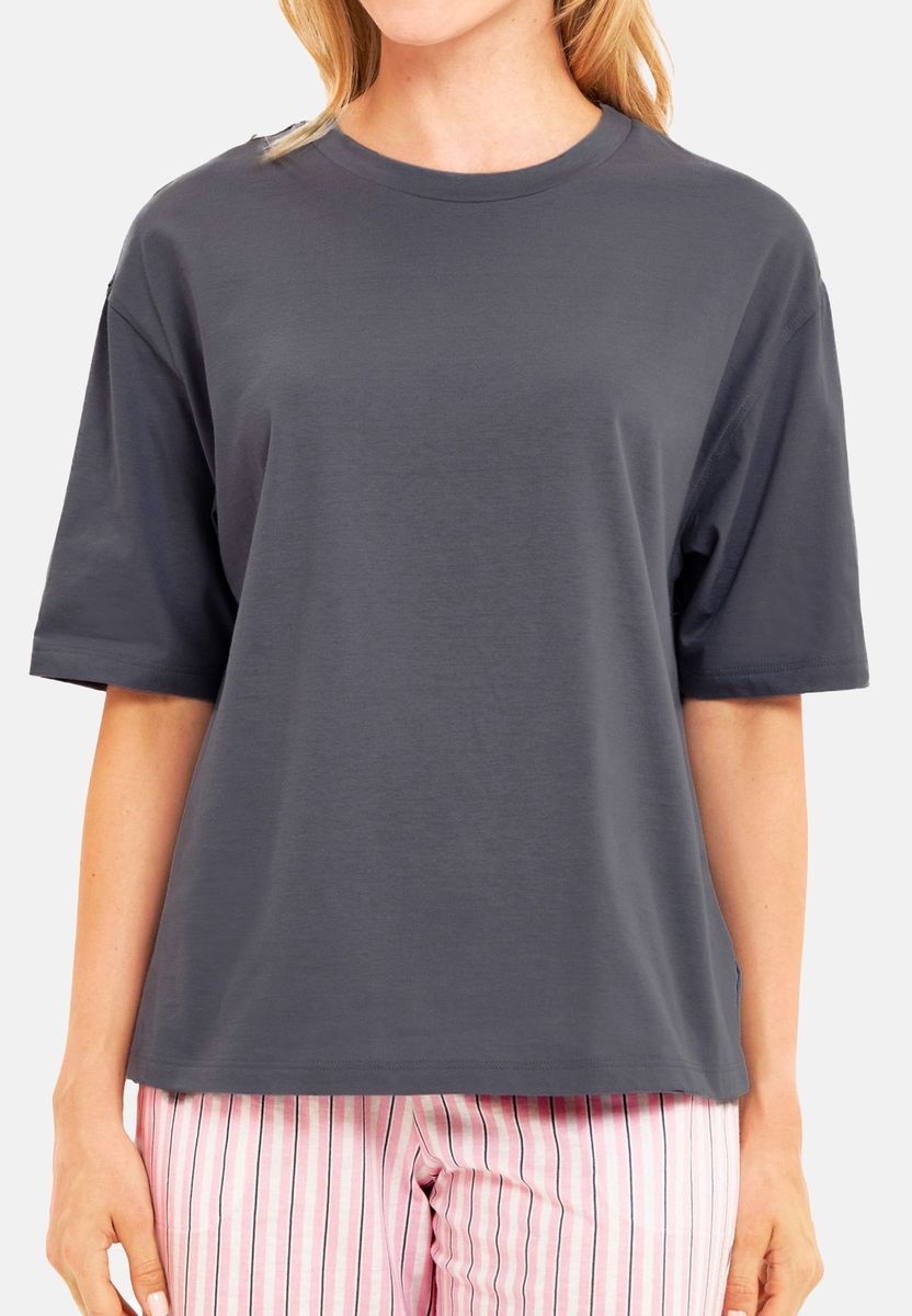 Lässiges Baumwoll Schlaf-T-Shirt