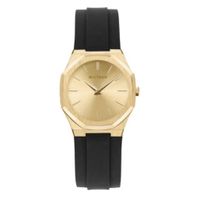 Minimalistische Uhr in Goldton