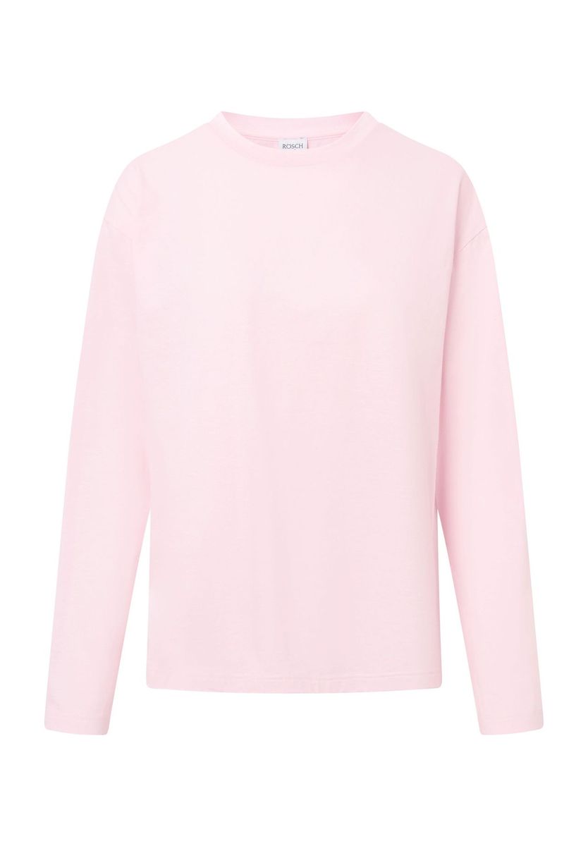 Lässiges Langarm Baumwoll Schlaf-Oberteil