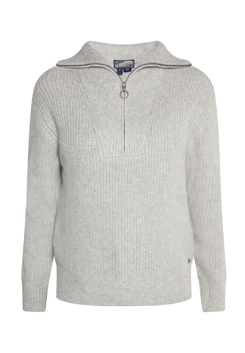 Dreimaster Strickpullover Damen grau melange