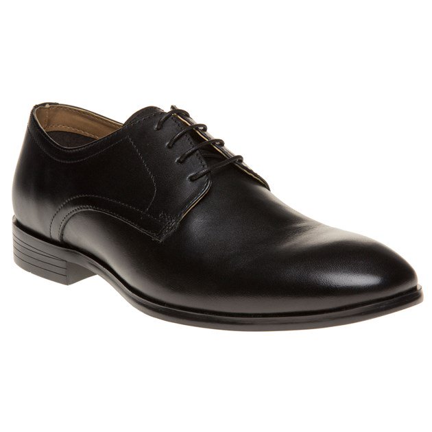 Schwarze Derby-Schnürschuhe aus Leder für Herren